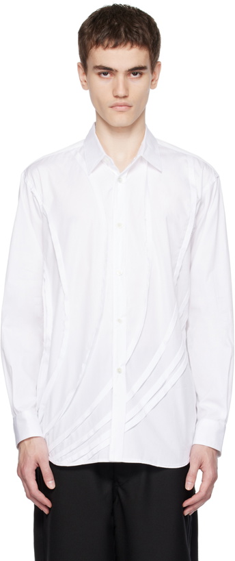 Photo: Comme des Garçons Shirt White Raw Edge Shirt