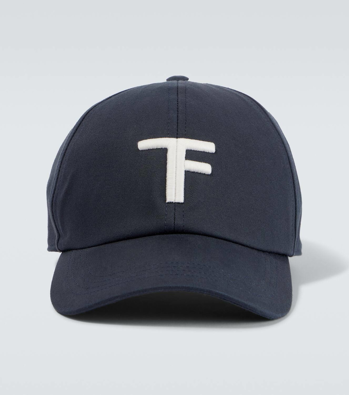 Tom Ford TF embroidered leather-trimmed baseball cap