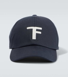 Tom Ford TF embroidered leather-trimmed baseball cap