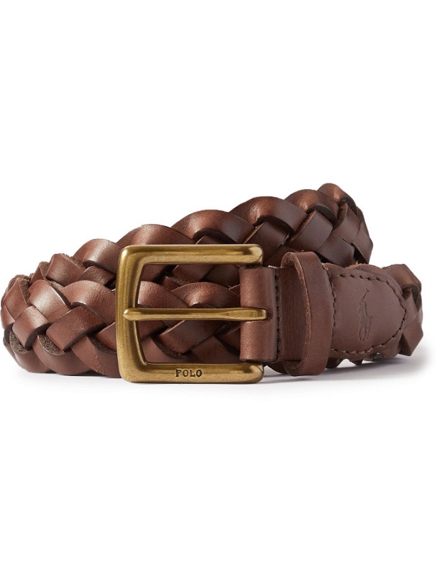 Photo: Polo Ralph Lauren - 3cm Braided Leather Belt - Brown