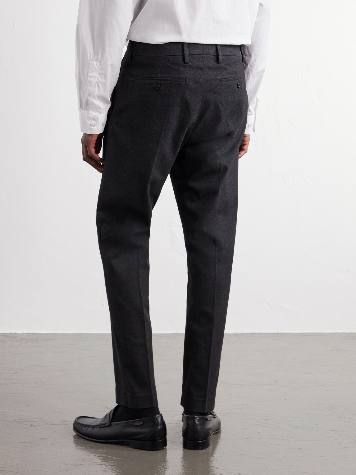NN07 - Bill 1067 Tapered Pleated Brushed Twill Chinos - Black