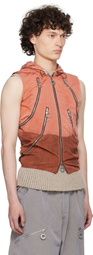 Charlie Constantinou Red & Brown Multi Pocket Vest