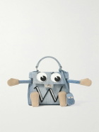 READYMADE - Dr. Woo Monster Cross-Grain Leather-Trimmed Denim Messenger Bag