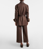 Brunello Cucinelli Chalk stripe wool cropped flared pants
