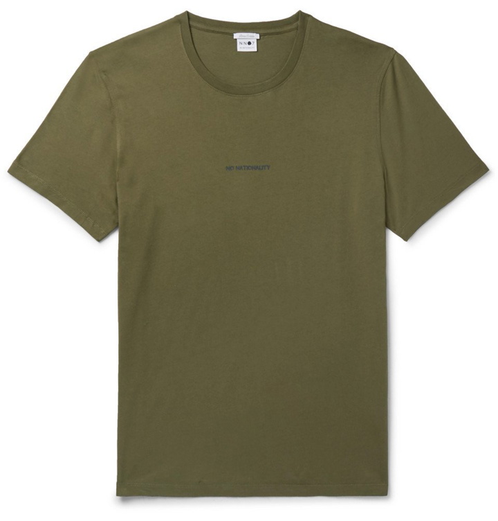 Photo: NN07 - Ethan Printed Pima Cotton-Jersey T-Shirt - Green