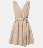 Brunello Cucinelli Striped cotton-blend minidress