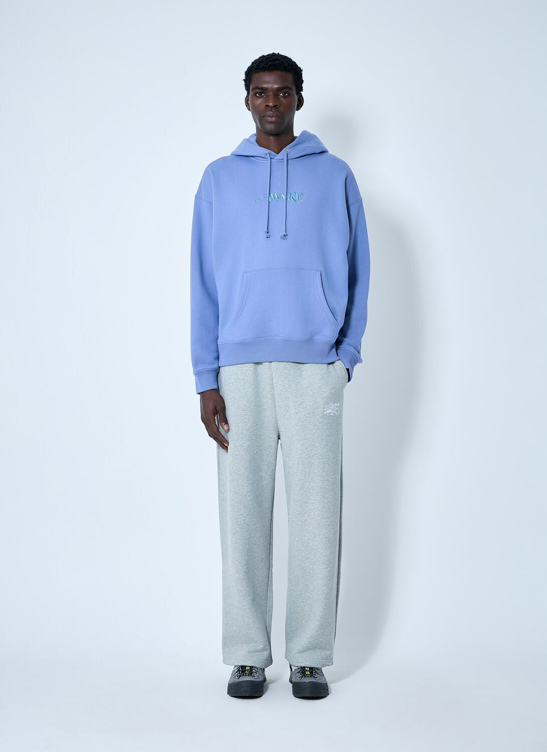 Awake NY Logo Motif Hooded Sweatshirt