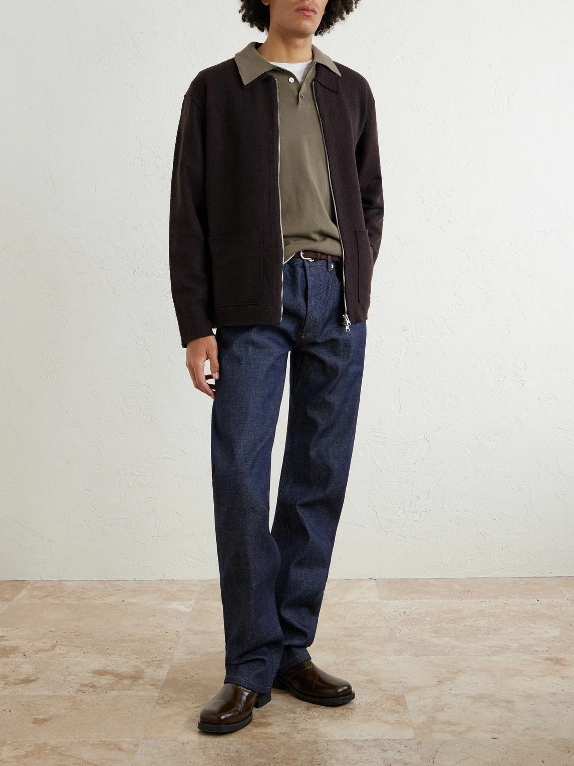 A.P.C. Men's x JW Anderson Murray Oversized Pique Polo Shirt in