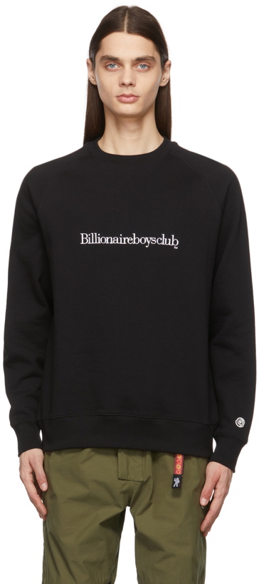 Photo: Billionaire Boys Club Black Embroidered Serif Logo Sweatshirt