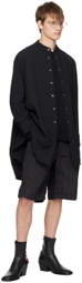 Omar Afridi Black Crinkled Shorts