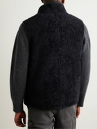 Yves Salomon - Reversible Leather-Trimmed Shearling and Shell Gilet - Black