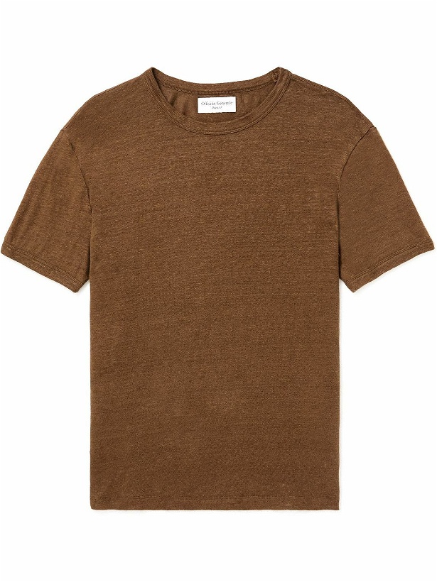 Photo: Officine Générale - Slub Stretch-Linen T-Shirt - Brown