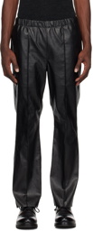 N.Hoolywood Black Faux-Leather Pants