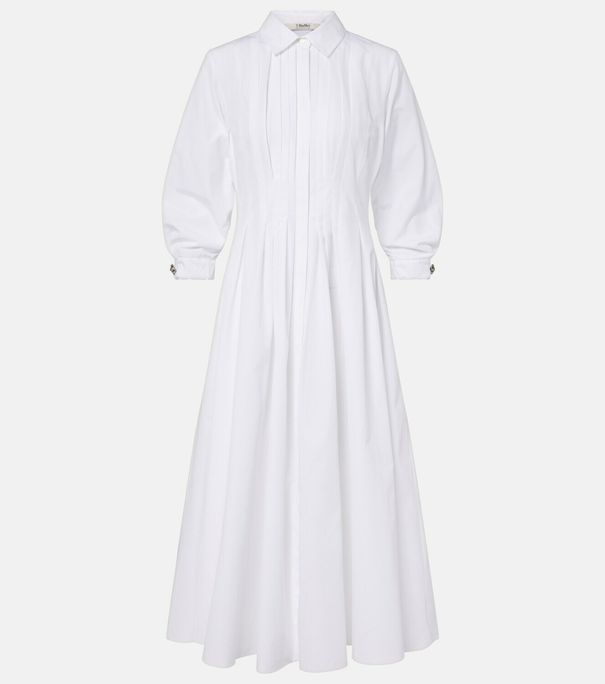 'S Max Mara Pleated cotton poplin shirt dress