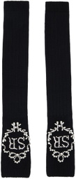 Simone Rocha Black Embellished Fingerless Gloves