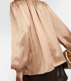 Frame Tie-neck silk blouse