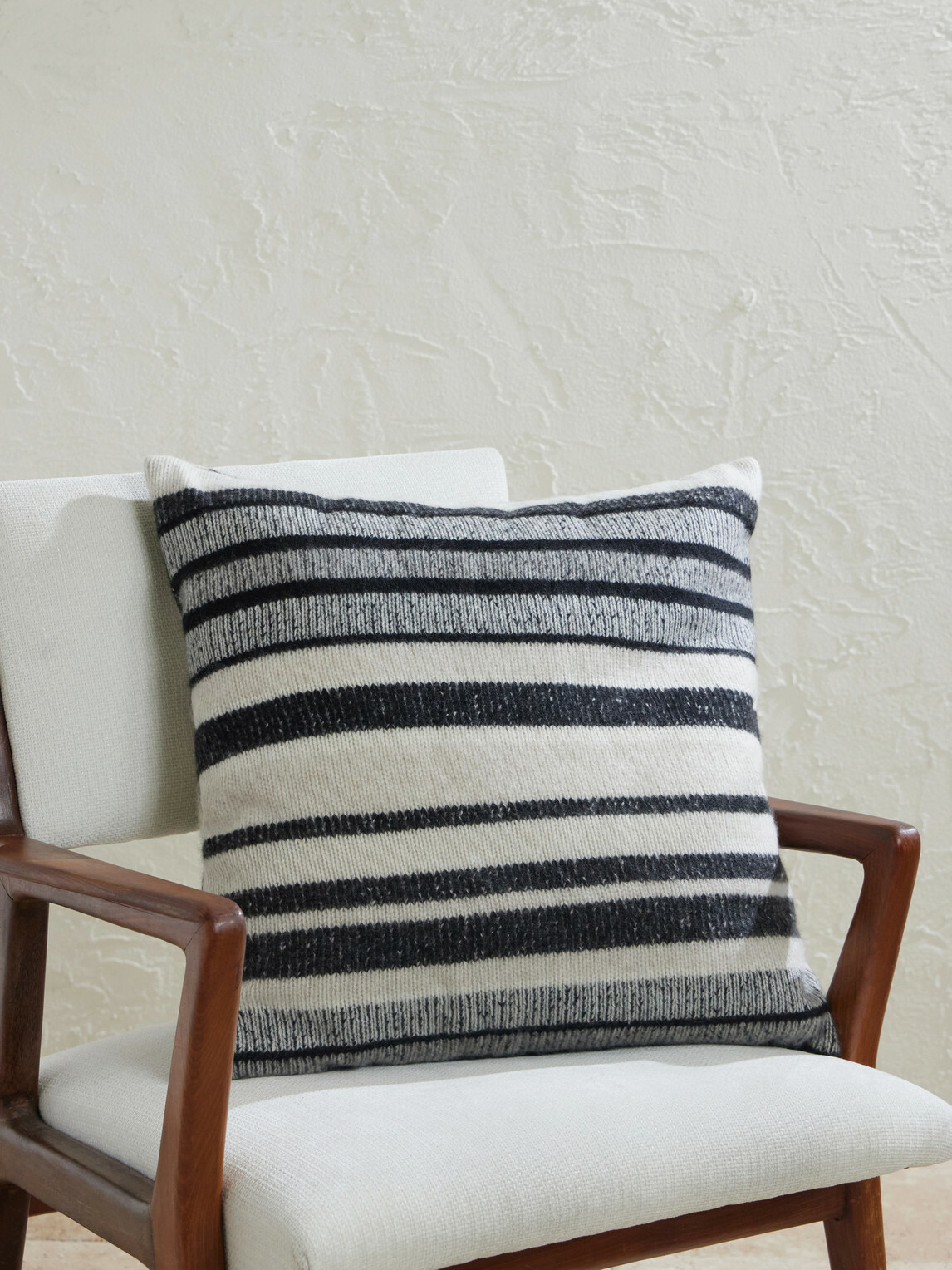 The Elder Statesman - Striped Knitted Cashmere Pillow