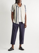 YMC - Malick Convertible-Collar Striped Gauze Shirt - Neutrals
