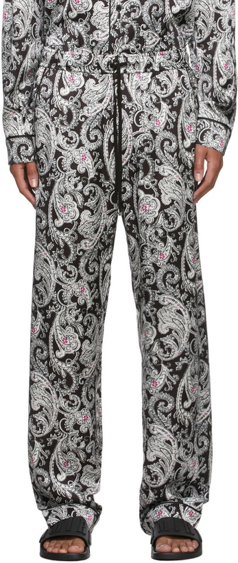 Photo: AMIRI Black & White Paisley PJ Lounge Pants