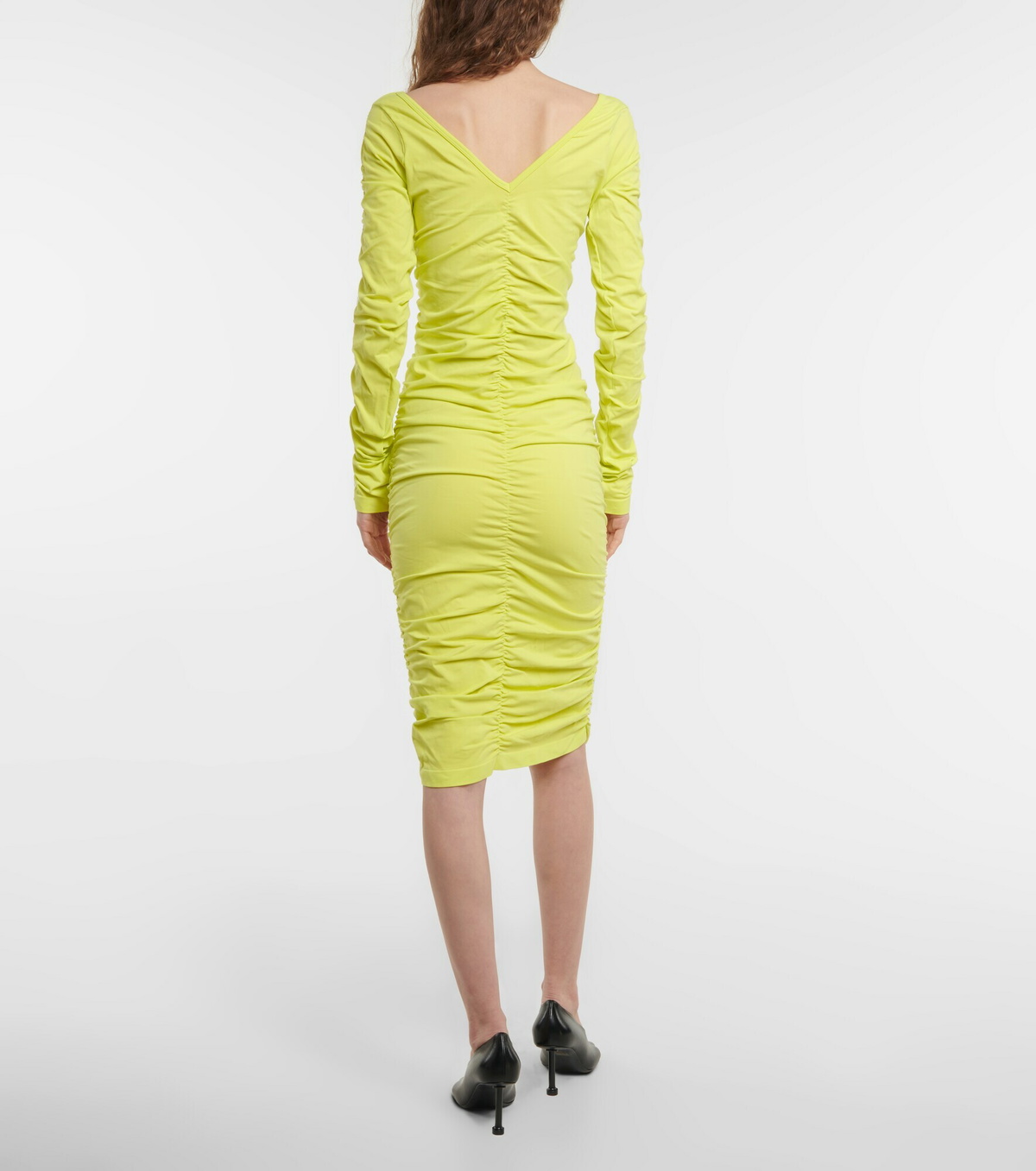 helmut lang ruched midi dress Helmut Lang
