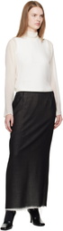 La Collection Black Alvida Raw Midi Skirt