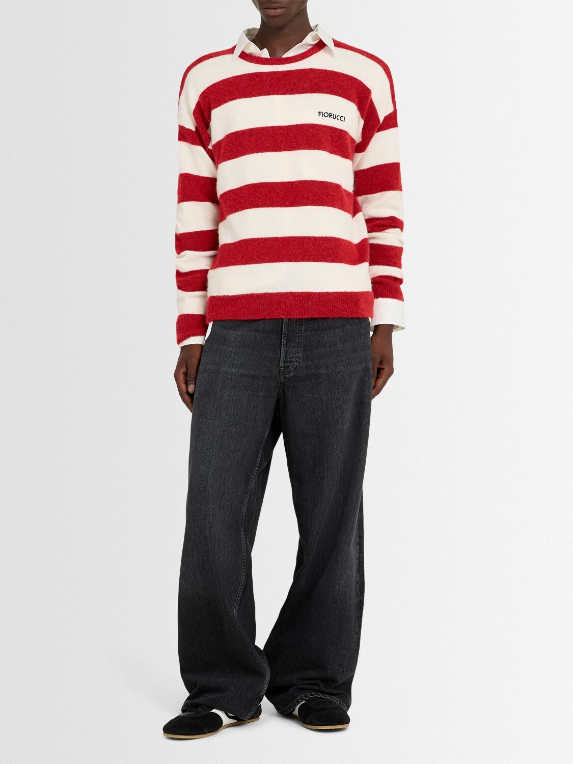 FIORUCCI Striped Crewneck Alpaca Blend Sweater