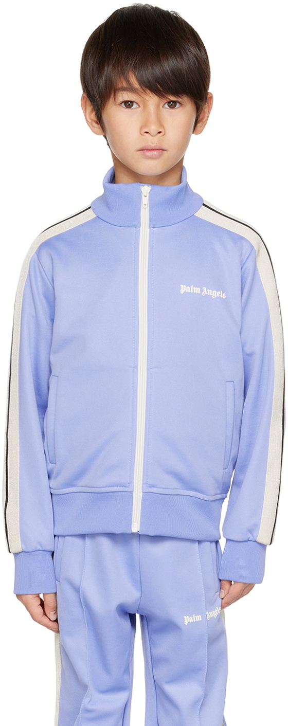 Palm Angels Kids Blue Printed Track Jacket