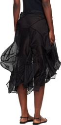 YOHJI YAMAMOTO Black Darts 3D Midi Skirt