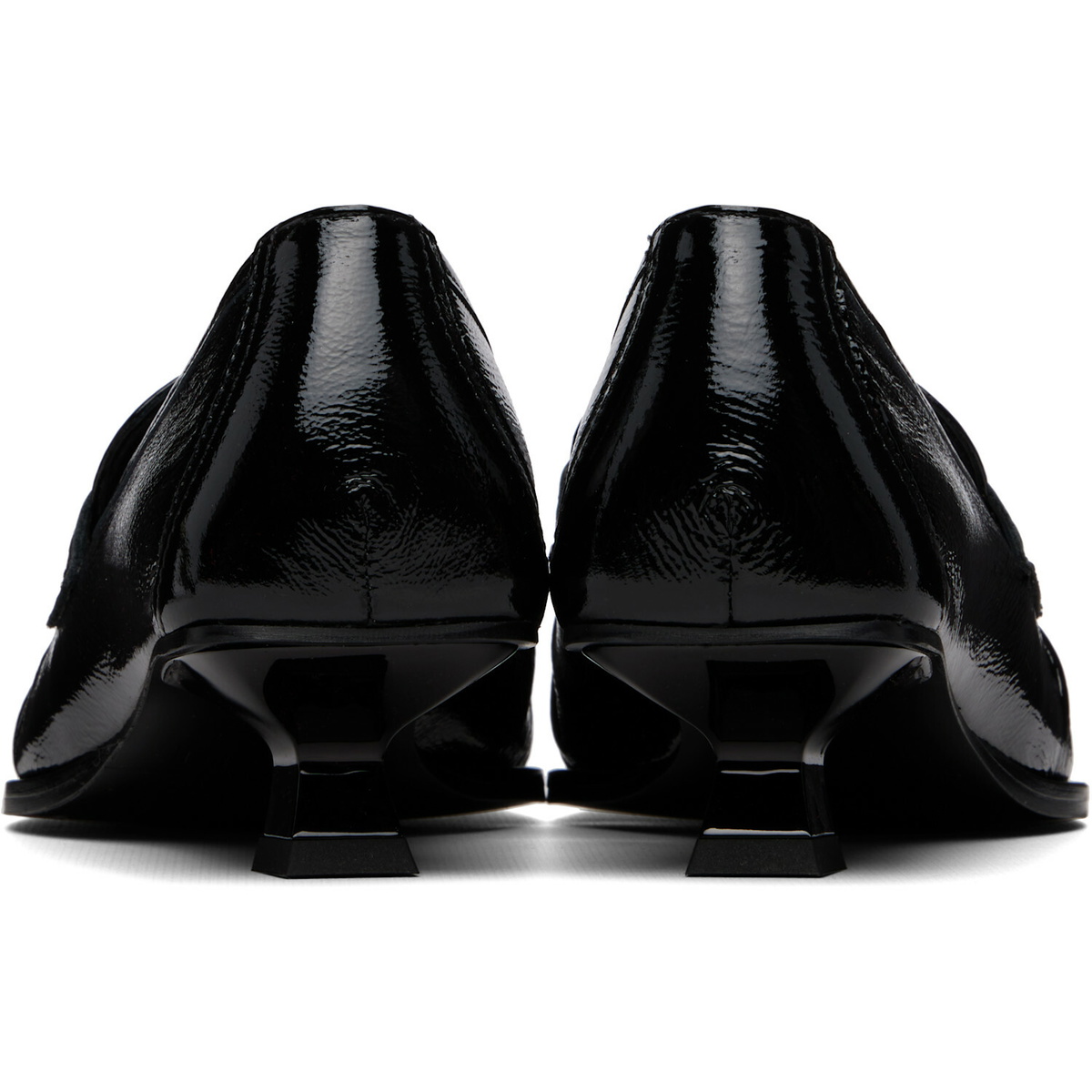 Diesel Black D-Amber-Penny Naplak Leather Loafer Heels
