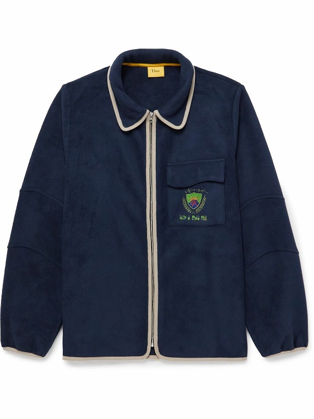 Photo: DIME - Crest Logo-Embroidered Fleece Jacket - Blue