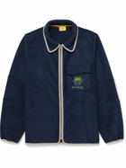 DIME - Crest Logo-Embroidered Fleece Jacket - Blue