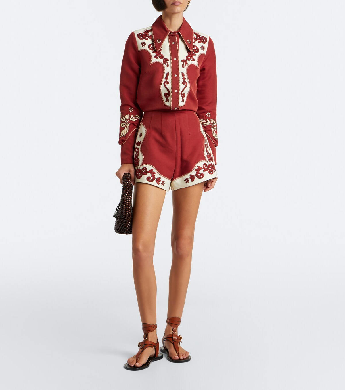 Alémais Duke embroidered wool-blend shirt