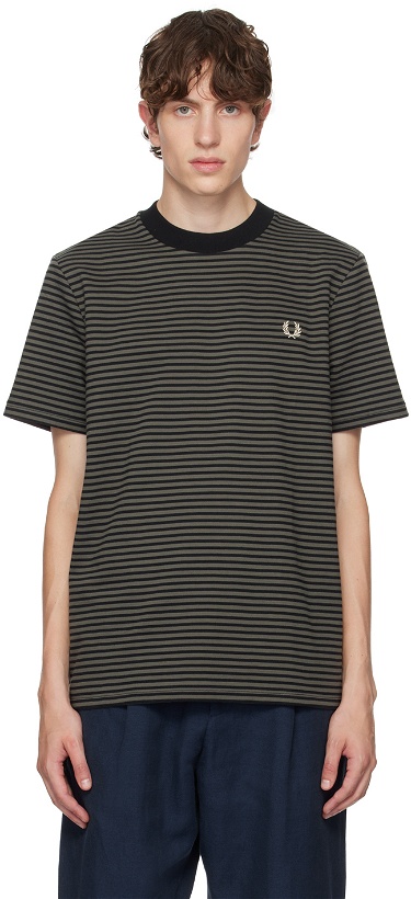 Photo: Fred Perry Gray Fine Stripe T-Shirt