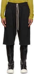 Rick Owens Drkshdw Black Jersey Drawstring Shorts