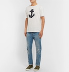 Officine Generale - Flocked Cotton and Linen-Blend T-Shirt - Men - White