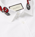 Gucci - Duke Appliquéd Cotton Oxford Shirt - Men - White