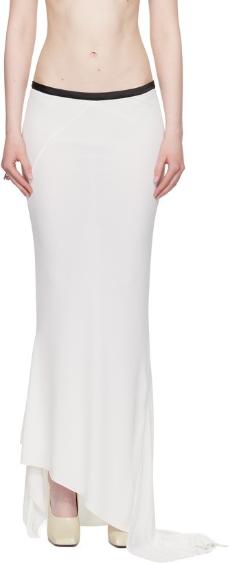 Photo: AARON ESH SSENSE Exclusive Bridal Capsule Asymmetric Fish Tail Maxi Skirt