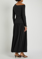Rohe Gathered Stretch-jersey Midi Dress Black