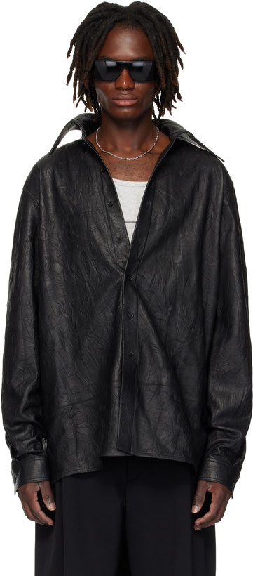 Photo: LU'U DAN Black Misfit Leather Jacket