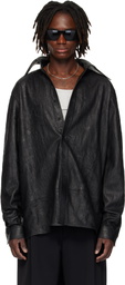 LU'U DAN Black Misfit Leather Jacket