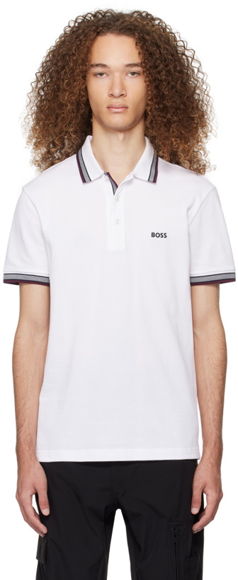 Photo: BOSS White Striped Polo