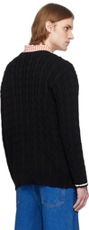 Marni Black Dishevelled Cable Sweater