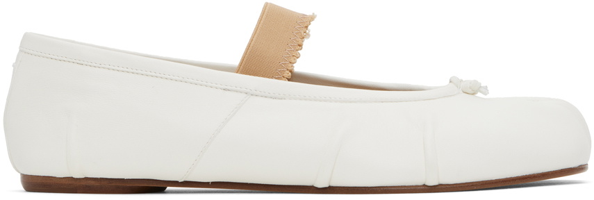 Maison Margiela Off-White Tabi Elastic Band Ballerina Flats