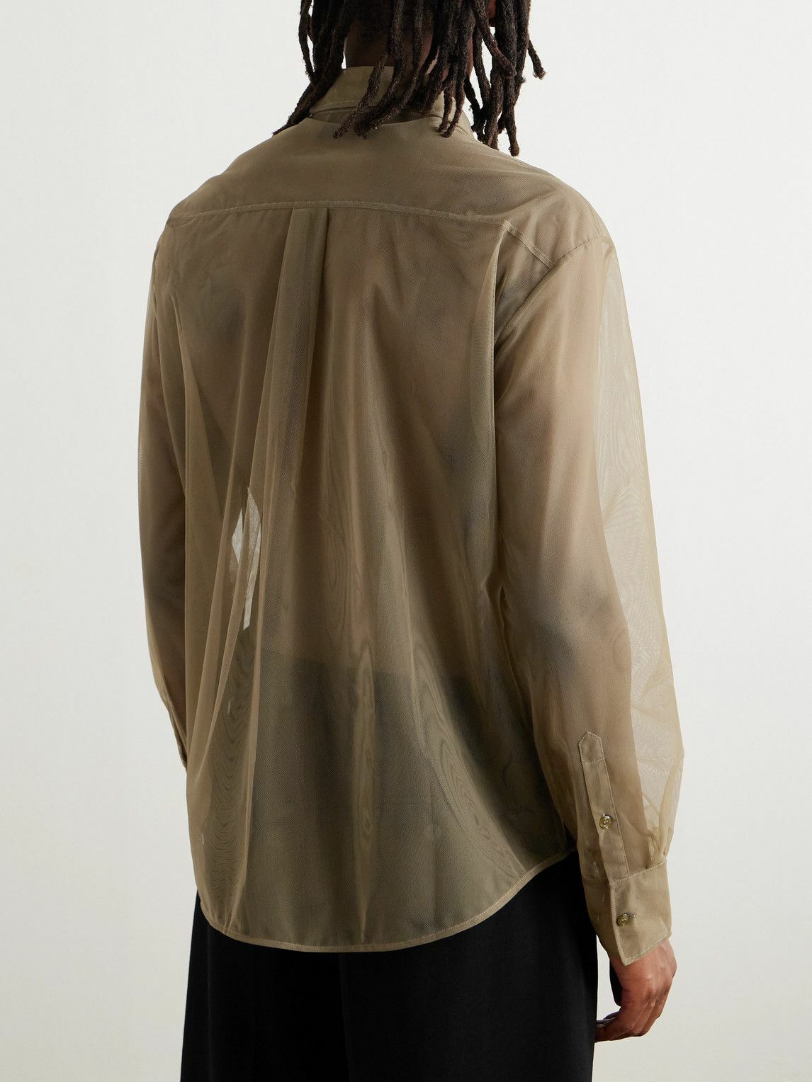 Simone Rocha - Crystal-Embellished Tulle Shirt - Green