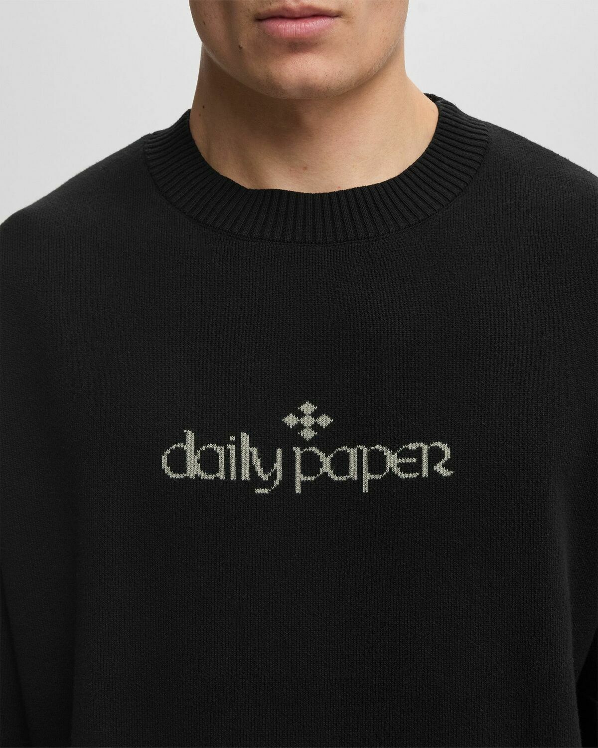 Daily Paper FORUM KNIT SWEATER Black Mens Sweatshirt