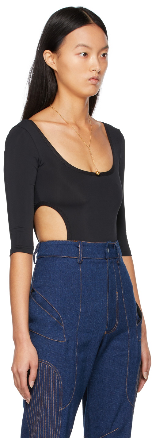 Markoo Black Cut-Out Bodysuit