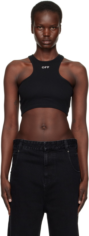 Photo: Off-White Black 'Off' Stamp Ribbed Rowing Tank Top