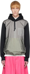 Comme des Garçons Homme Plus Black Polyester Smooth Thick & Nylon Tulle Hoodie