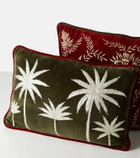 Les-Ottomans Embroidered cotton velvet cushion
