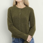 Closed Women's Crew Neck Cardigan in Deep Olive